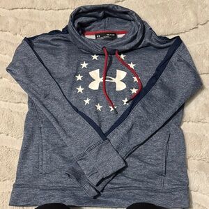 Under Armour Women's Heathered Blue Cowl Neck Sweater